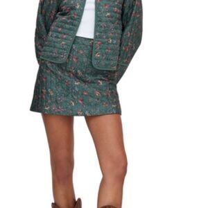 Hill House Home Olivia Floral Green Quilted Skirt